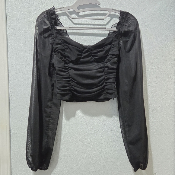 Forever 21 Tops - Elegant Black Ruched Women's Top